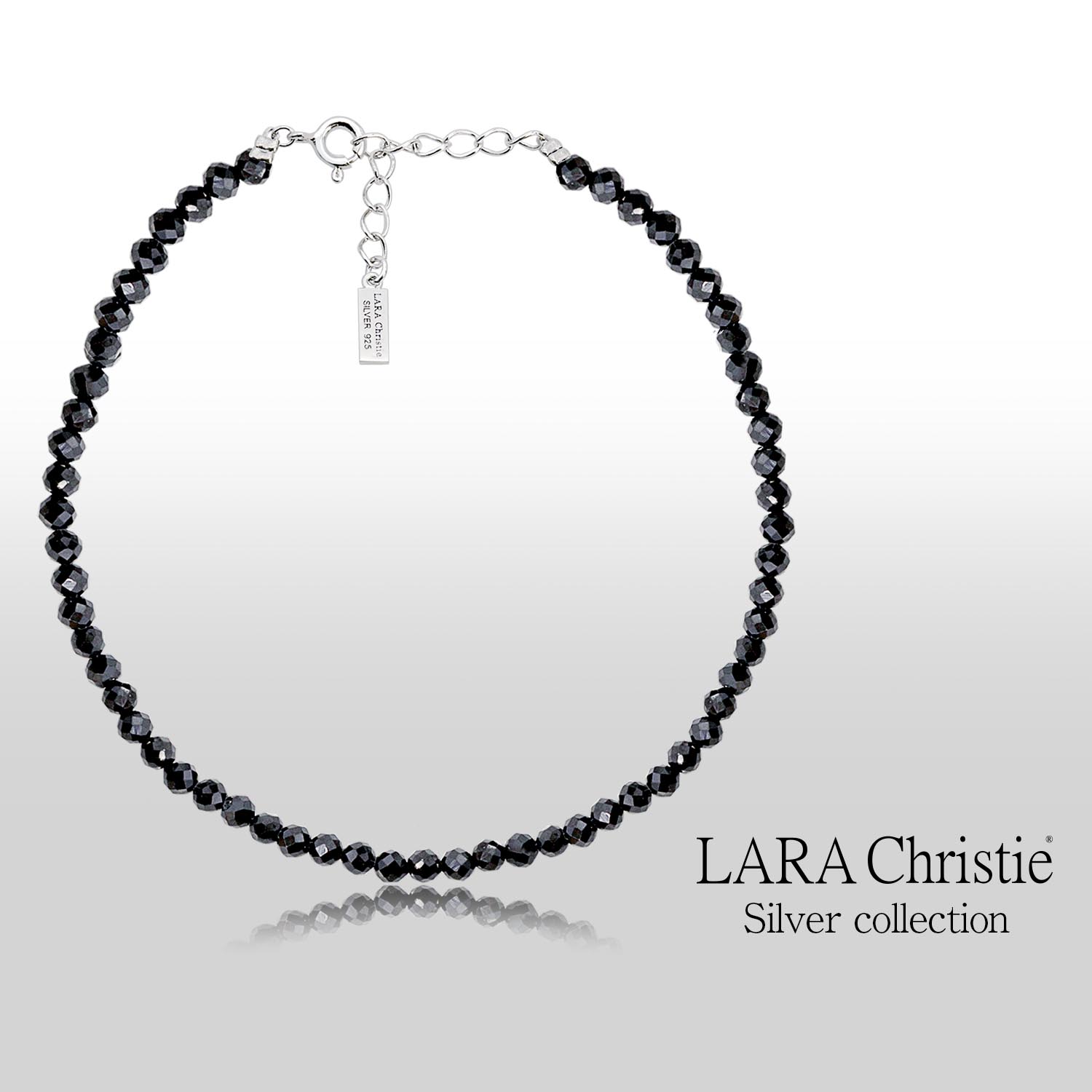 ブラック スピネル シルバー925 sv925 銀 ブレスレット b5059