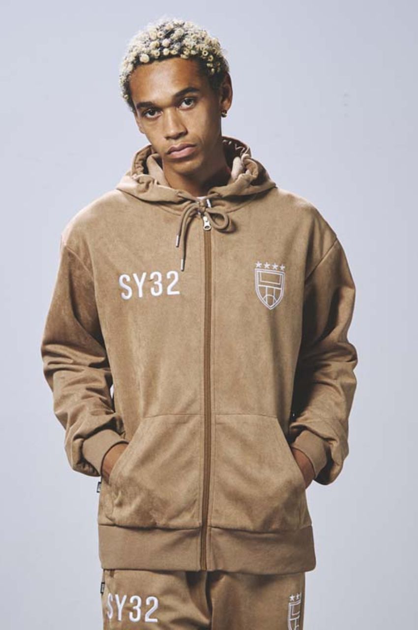 SY32 by SWEET YEARS - ESTER SUEDE ZIP HOODIE (ベージュ