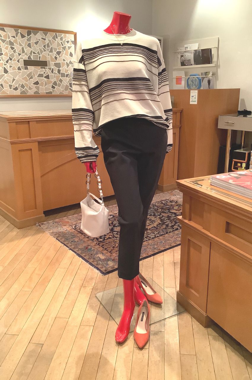 Theory - Bering Otto Stripe PO / ボーダーニットプルオーバー | LA FEMME