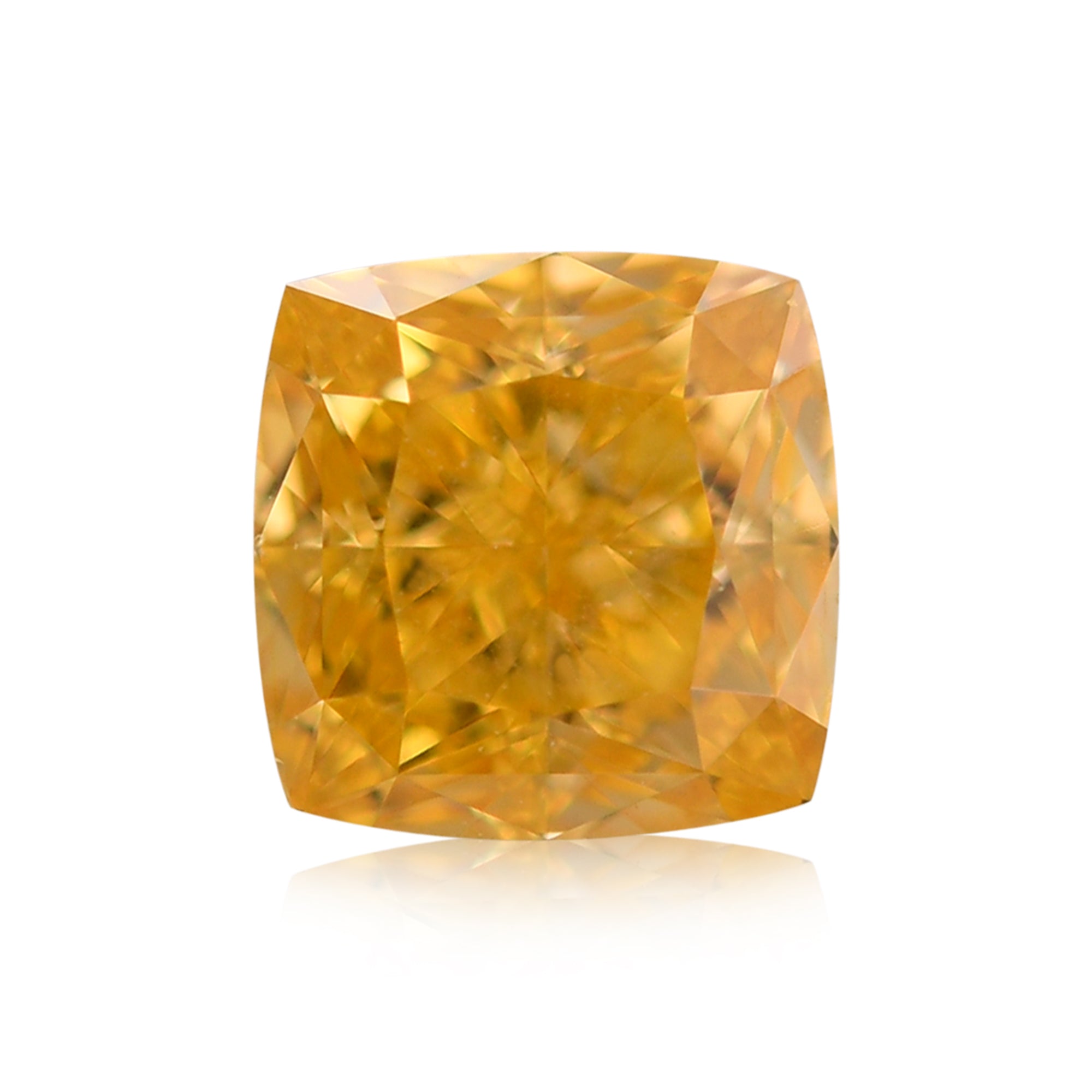 0.59 Carat Fancy Vivid Orange Yellow Cushion Diamond VS1 GIA | LEIBISH