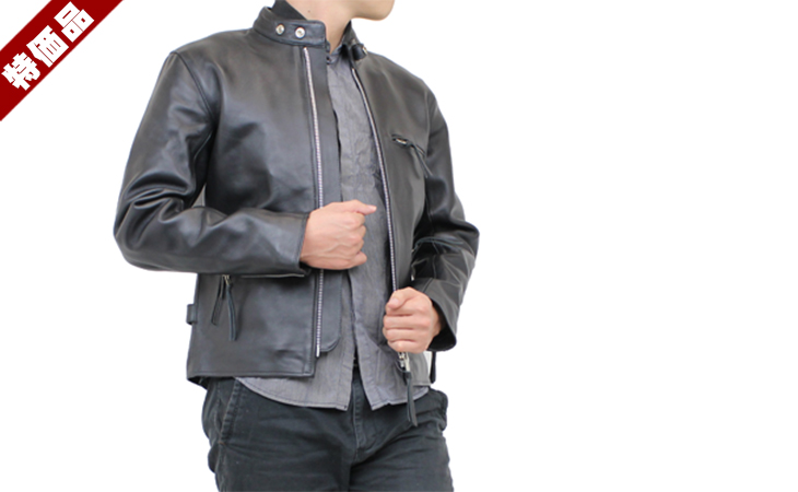 特価品】 革ジャン スタンド襟ライダース（牛革）XS~6Lまで｜革製品