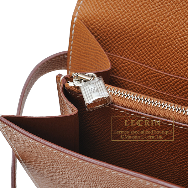 エルメス ケリーウォレットロング ゴールド ヴォーエプソン シルバー