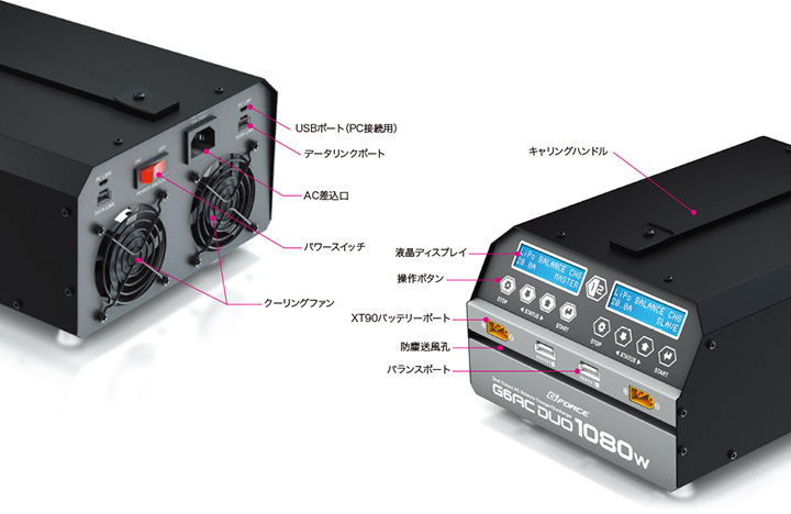 G-FORCE Li-Po 6セル専用充放電器 G6AC DUO 1080W