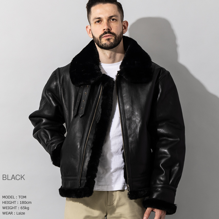 Liugoo Leathers 本革 B-3フライトジャケット メンズ リューグー
