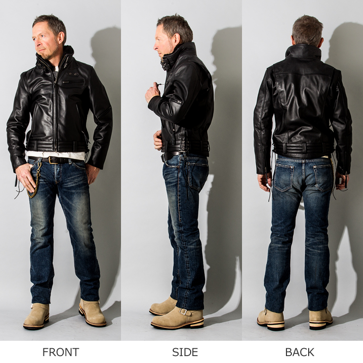 Liugoo Leathers 本革 高機能防寒仕様襟ボアハイネックシングル