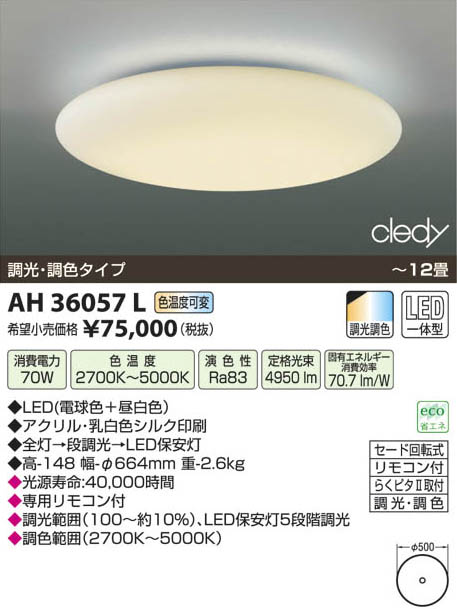 コイズミ照明 KOIZUMI LEDシーリング AH36057L | 商品紹介 | 照明器具