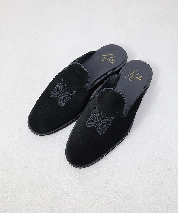 Needles /ニードルズ Papillon Emb. Slip - In - Suede（全2色）