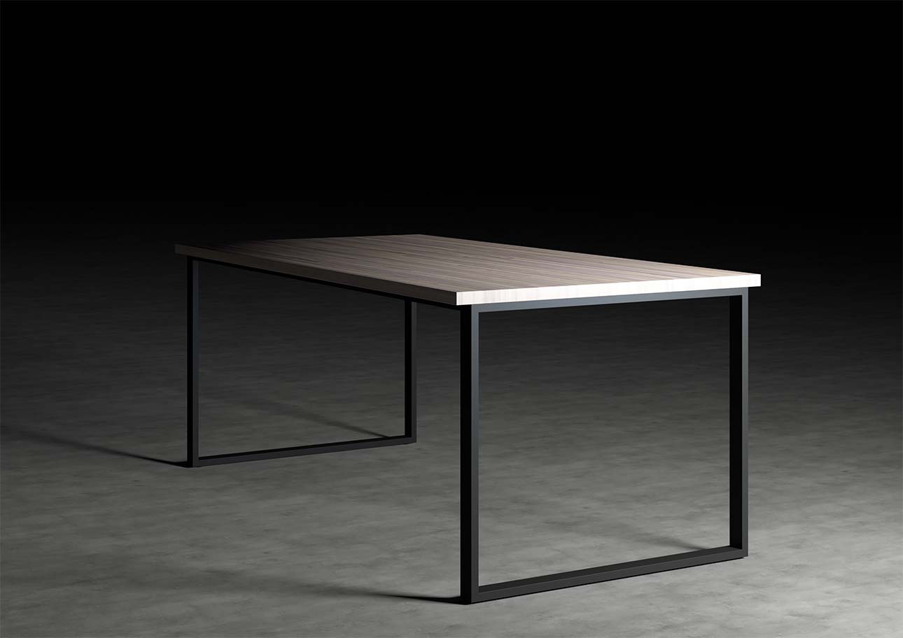 ダイニングテーブル スチール脚（RO） 幅1800×奥行900㎜ ラバーウッド