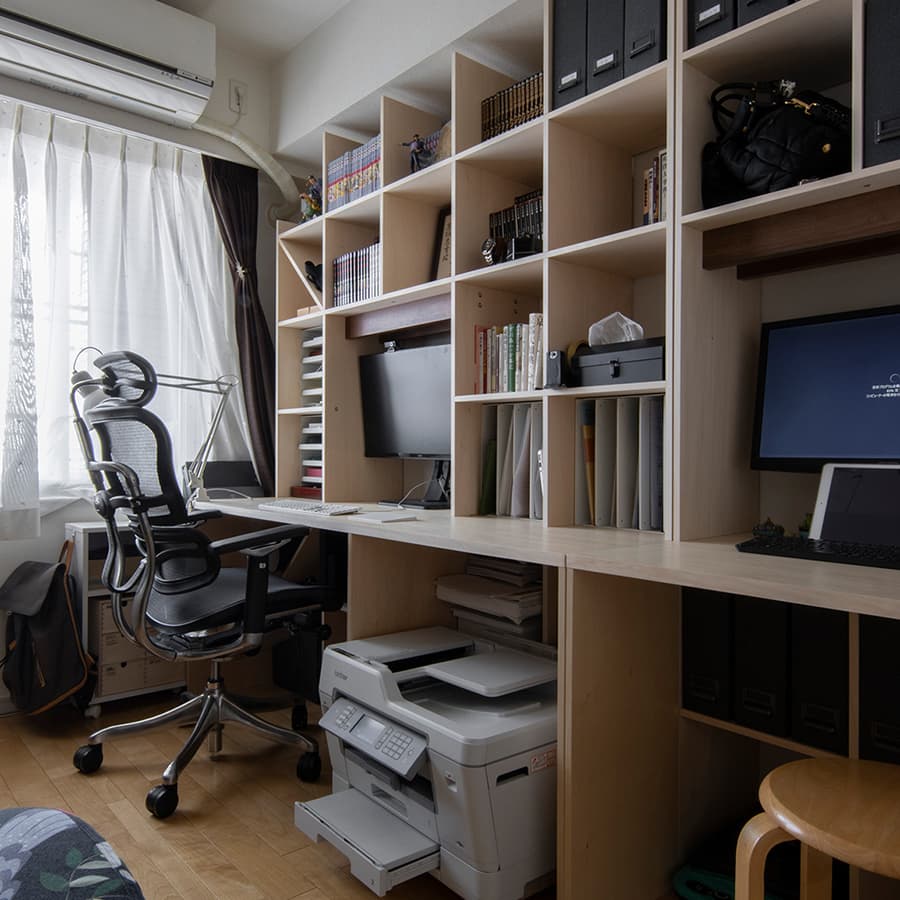 デスク付き壁面収納 オフィス家具|本棚付きデスクの通販はマルゲリータ
