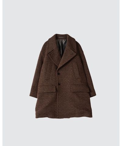 YOKE - ヨーク23AW DOUBLE BREASTED HALF COAT(YK23FW0515C)BROWN☆8月