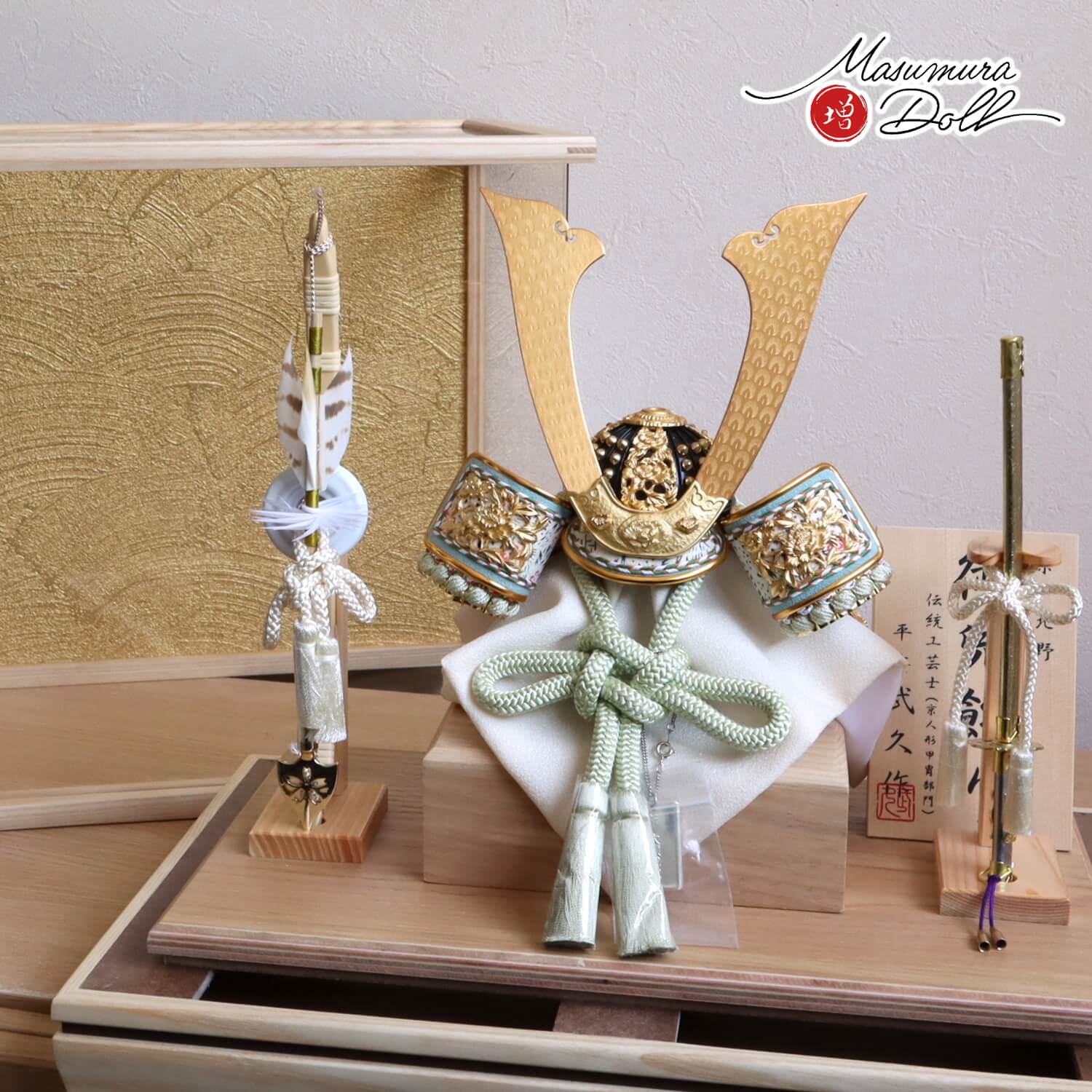 五月人形 ケース飾り 兜 増村人形 オリジナル 伝統工芸士 京北野・平安