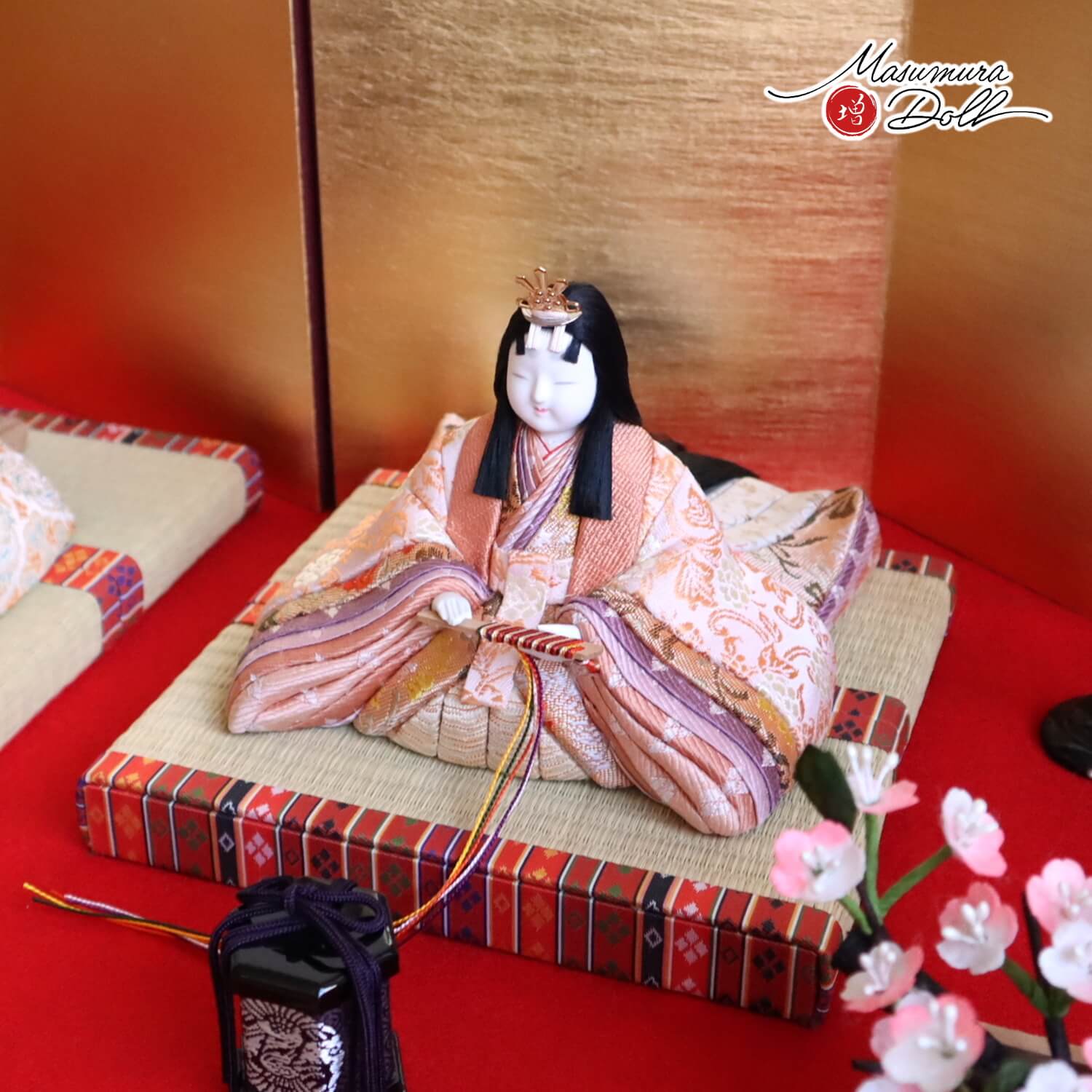 三世・金林真多呂作 伝統的工芸品 京都西陣織【手織正絹】「潤葉雛」二