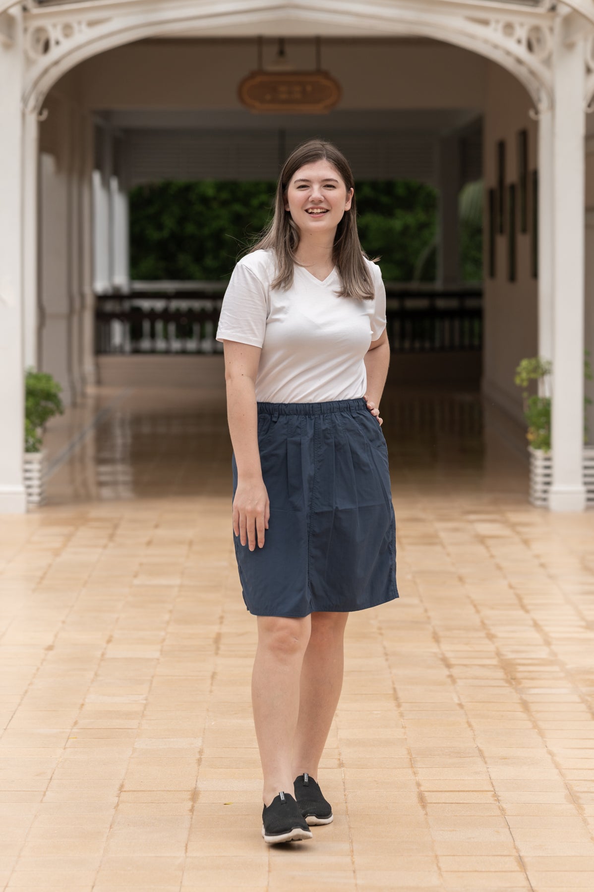 Macabi Knee Length Skirt - Midnight Blue – Macabi Skirts