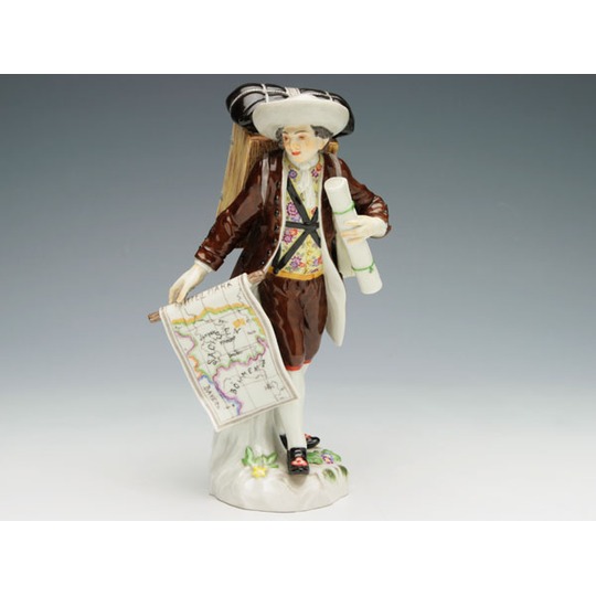 70%Off 【訳あり】 マイセン 人形置物 地図を売る人 飾り物