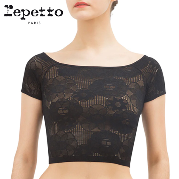 レペット【 repetto 】 半袖 トップス 黒 バレエ バレエ用品 正規品