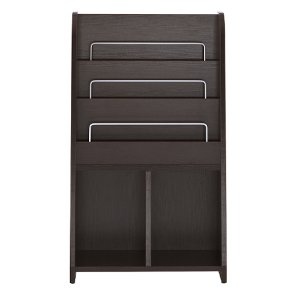 木製マガジンラック ハイ ダークブラウン - 店舗用品のミセダス