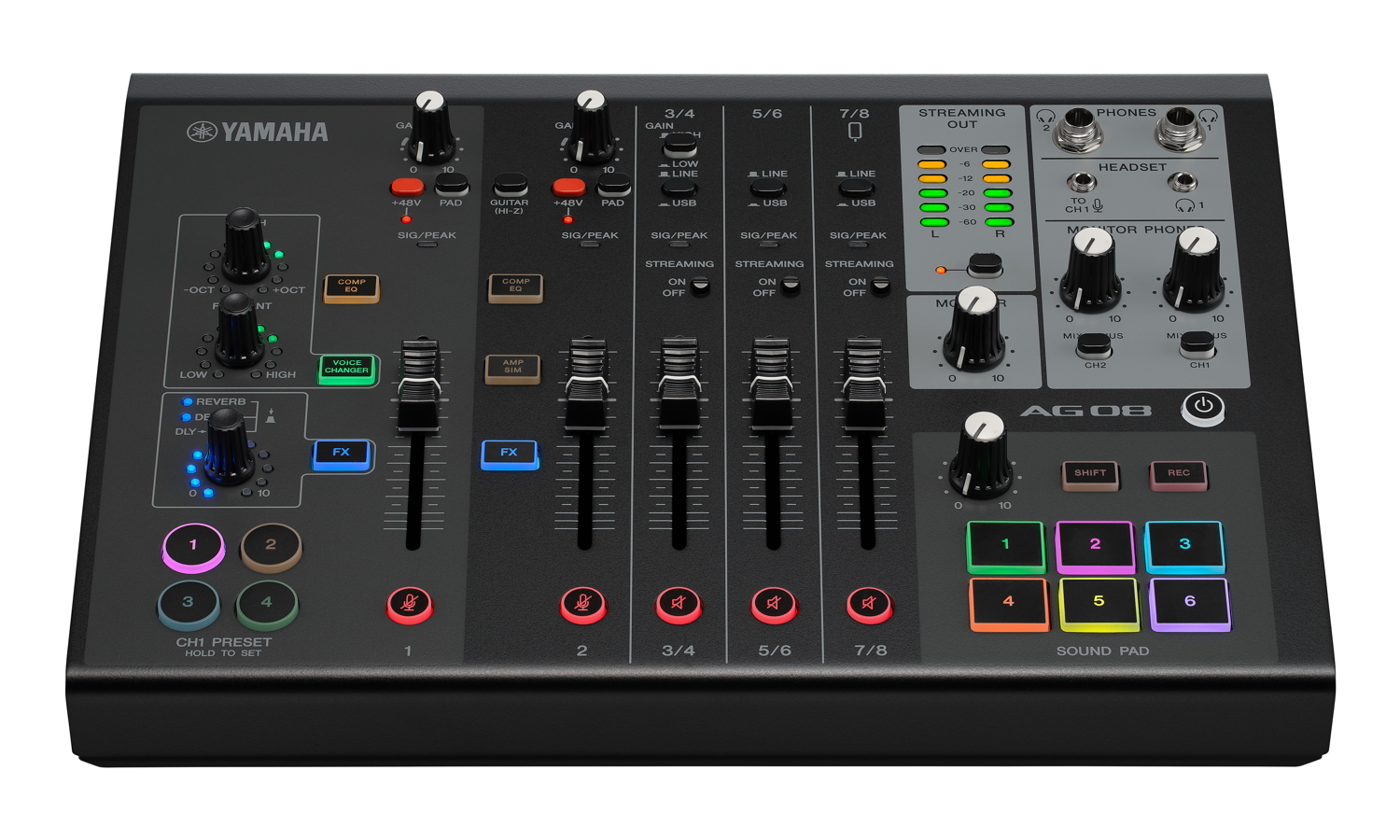 YAMAHA AGシリーズ 8チャンネルライブストリーミングミキサーAG08 B