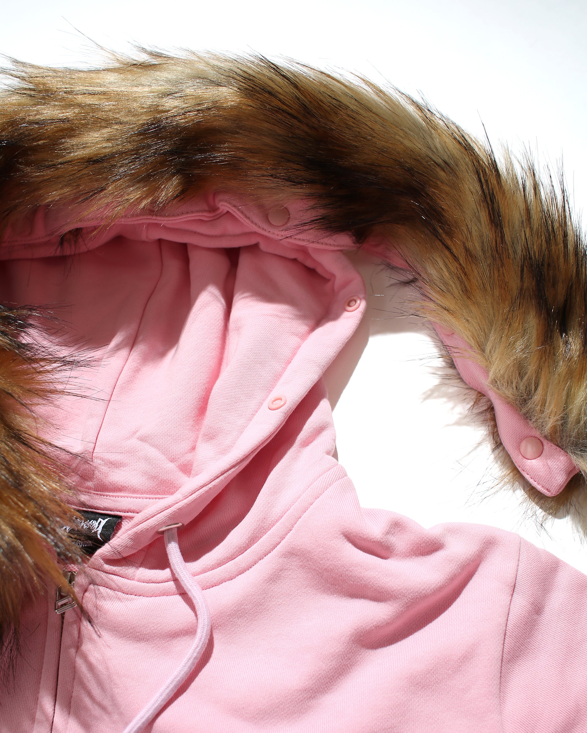 FUR ZIP HOODIE - PINK – NOREMID