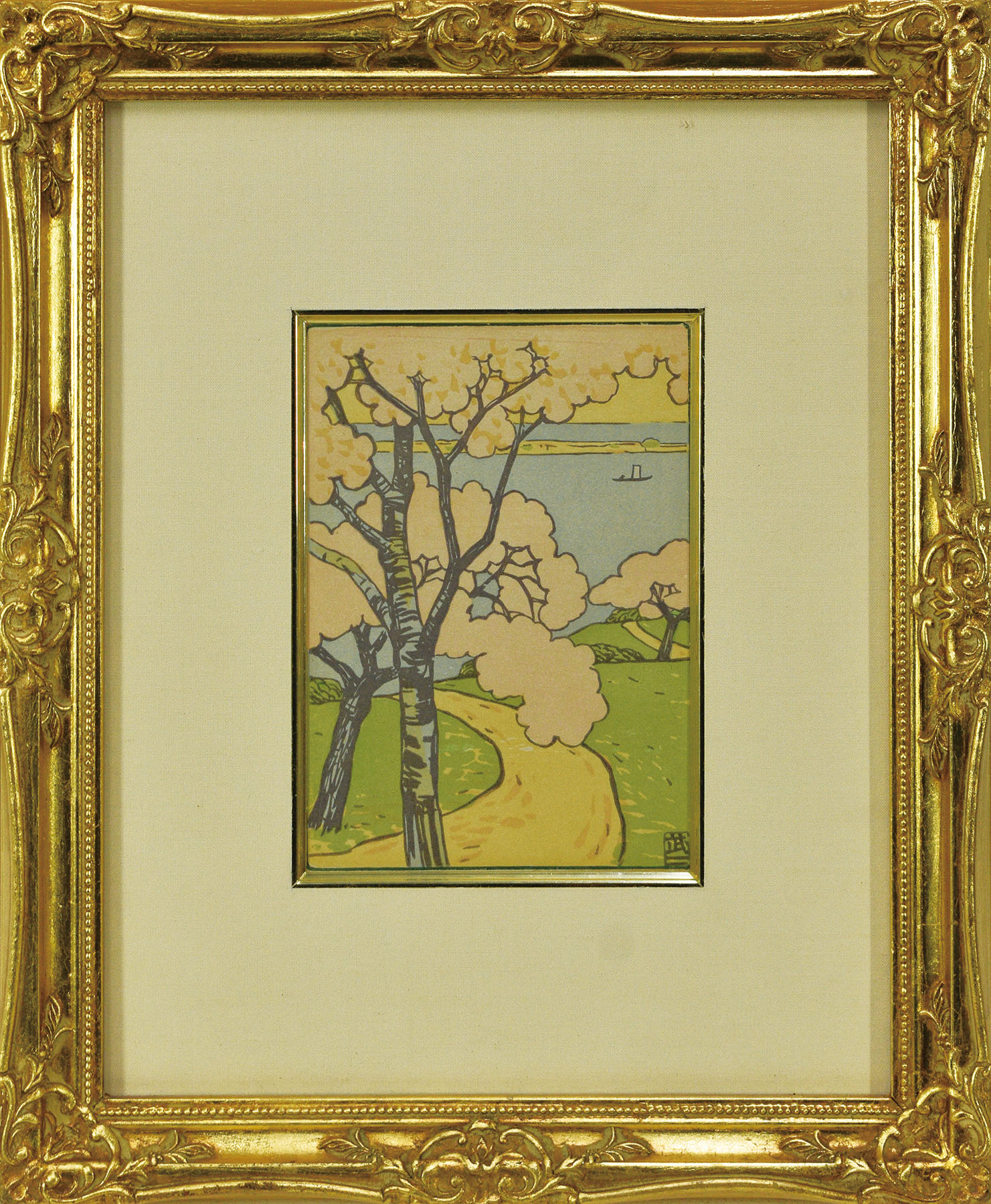 藤島武二版画額「桜花」 | Natsume Books