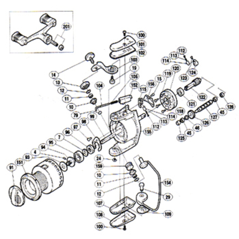 シマノ(SHIMANO) パーツ:95ステラ 4000 ダブルハンドル組 No201 01056
