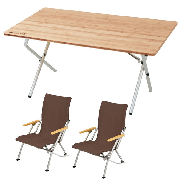 スノーピーク(snow peak) ワンアクション ロー テーブル竹+ローチェア