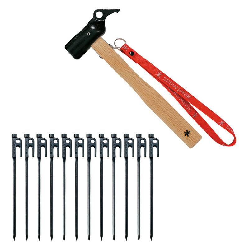 スノーピーク ハンマー、ペグ8本、ケース スノーピーク ペグ（8本