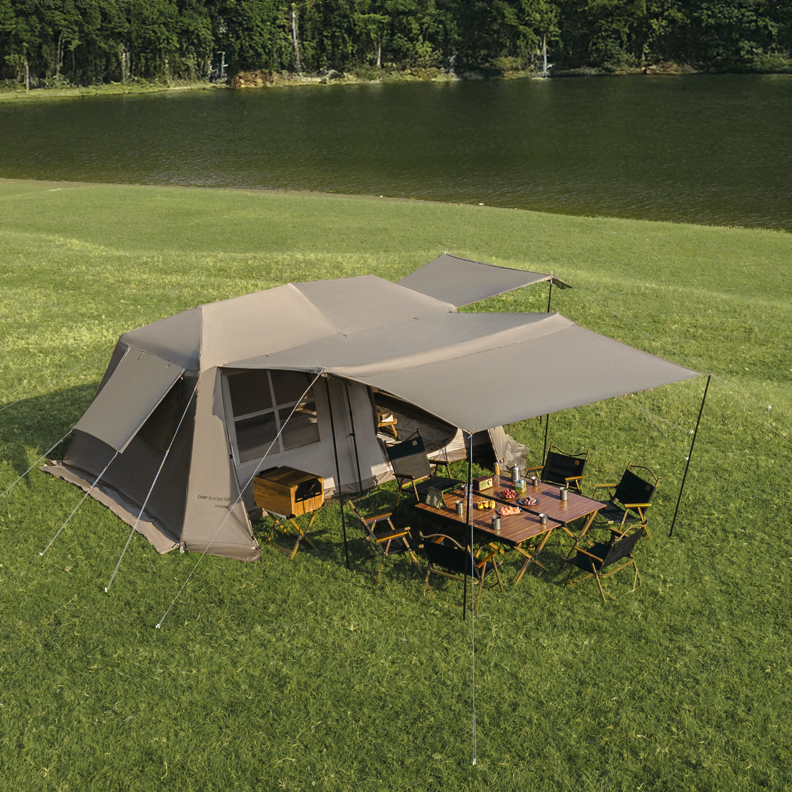 Village 13 8-Person Automatic Cabin Tent – TIBLACK Premium