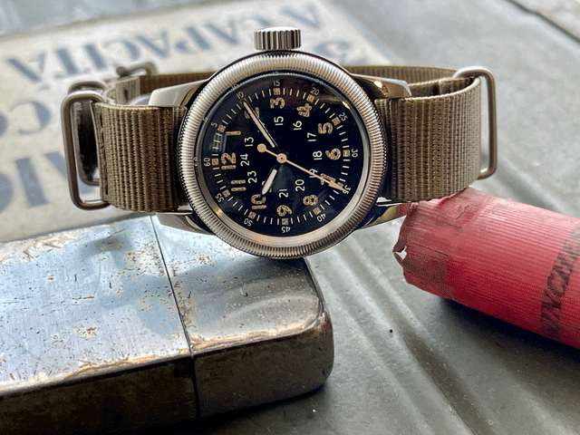 W2 REPLICA U.S.ARMY AIR FORCE TYPE A-11 パイロットウオッチ 黒文字