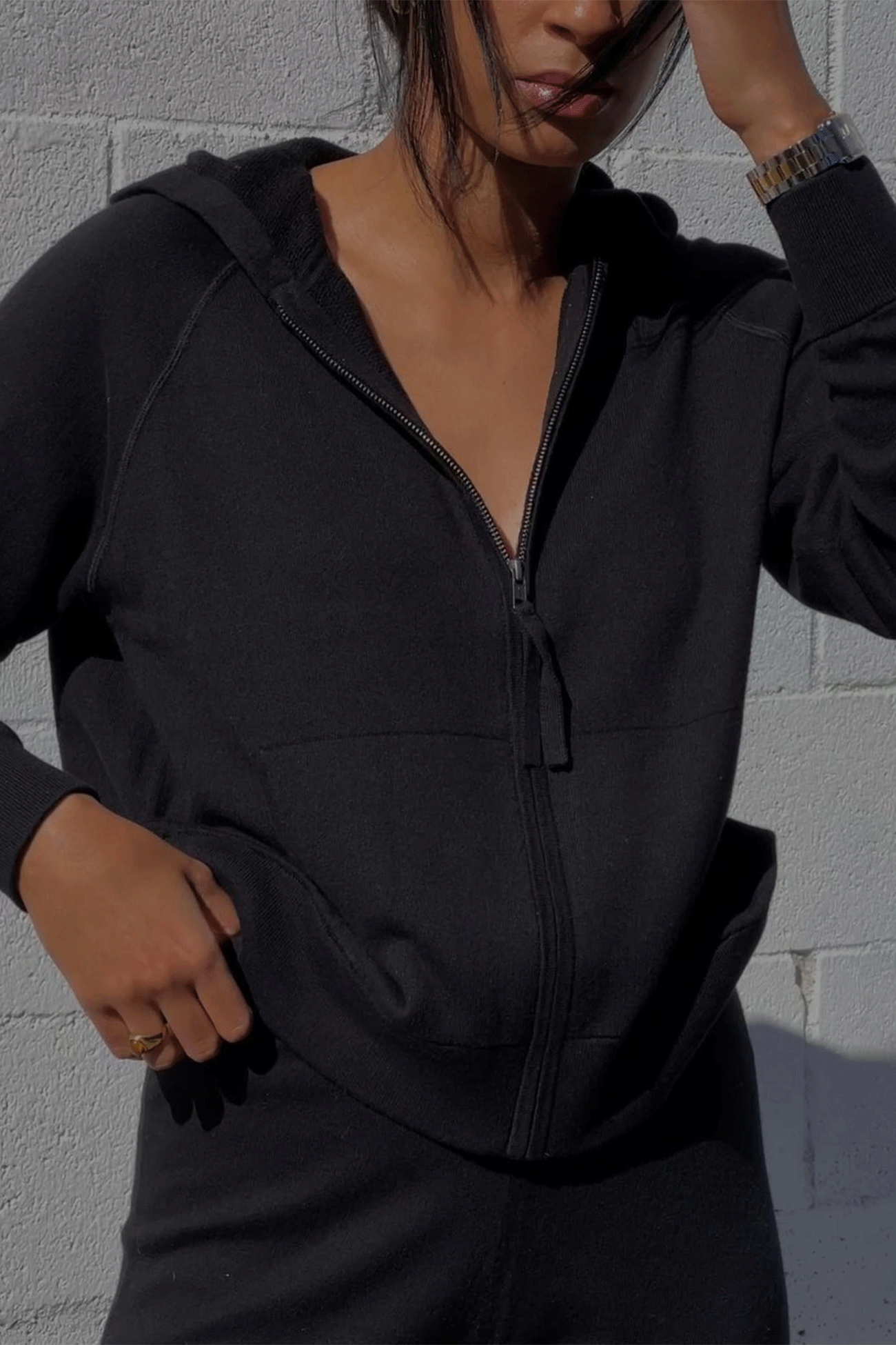 Women's Vivian Athleisure Zip-up Hoodie – NAKEDCASHMERE