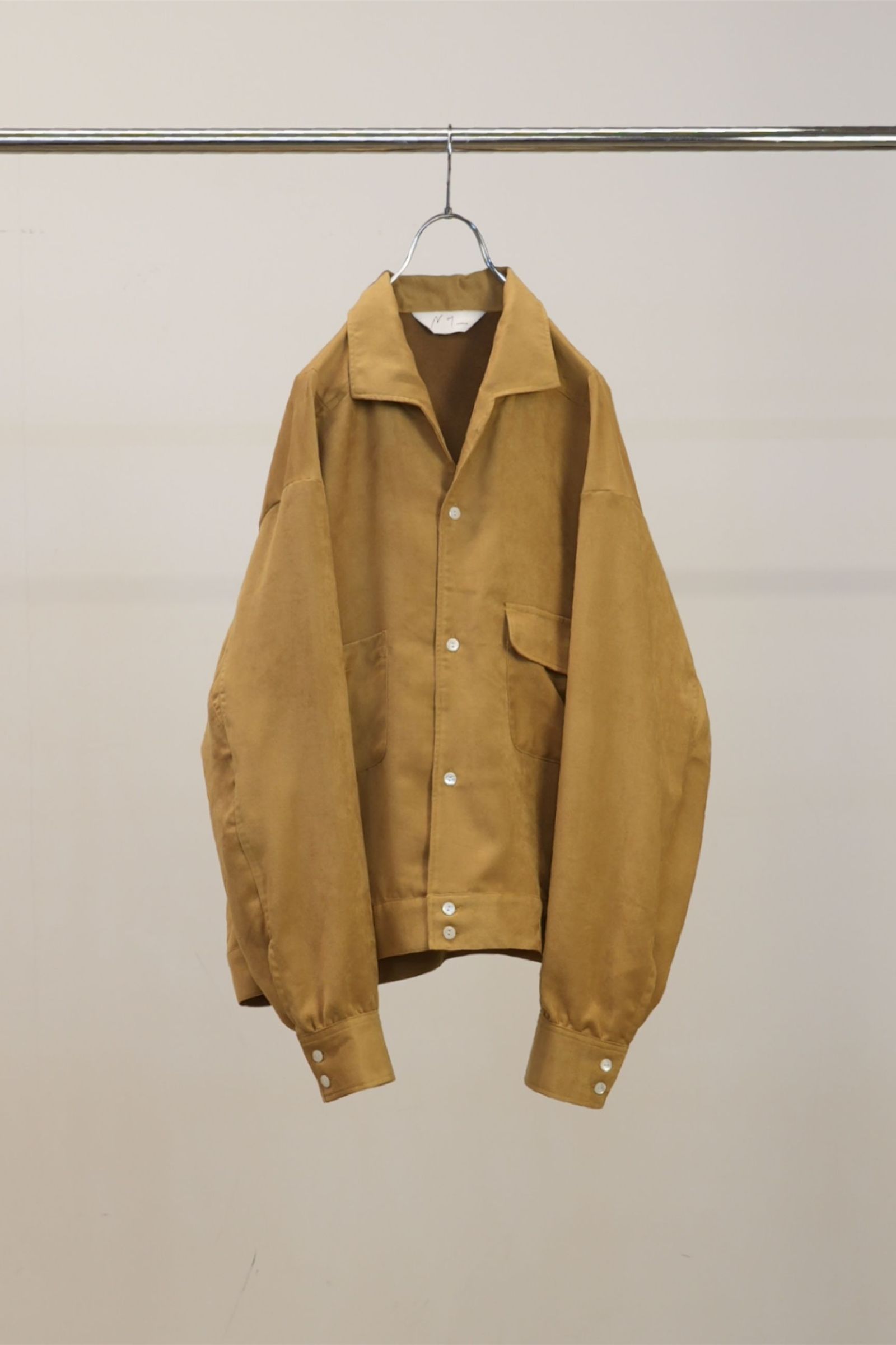 ANCELLM - VEGAN SUEDE OPEN COLLAR SHIRT | YELLOW | シャツ