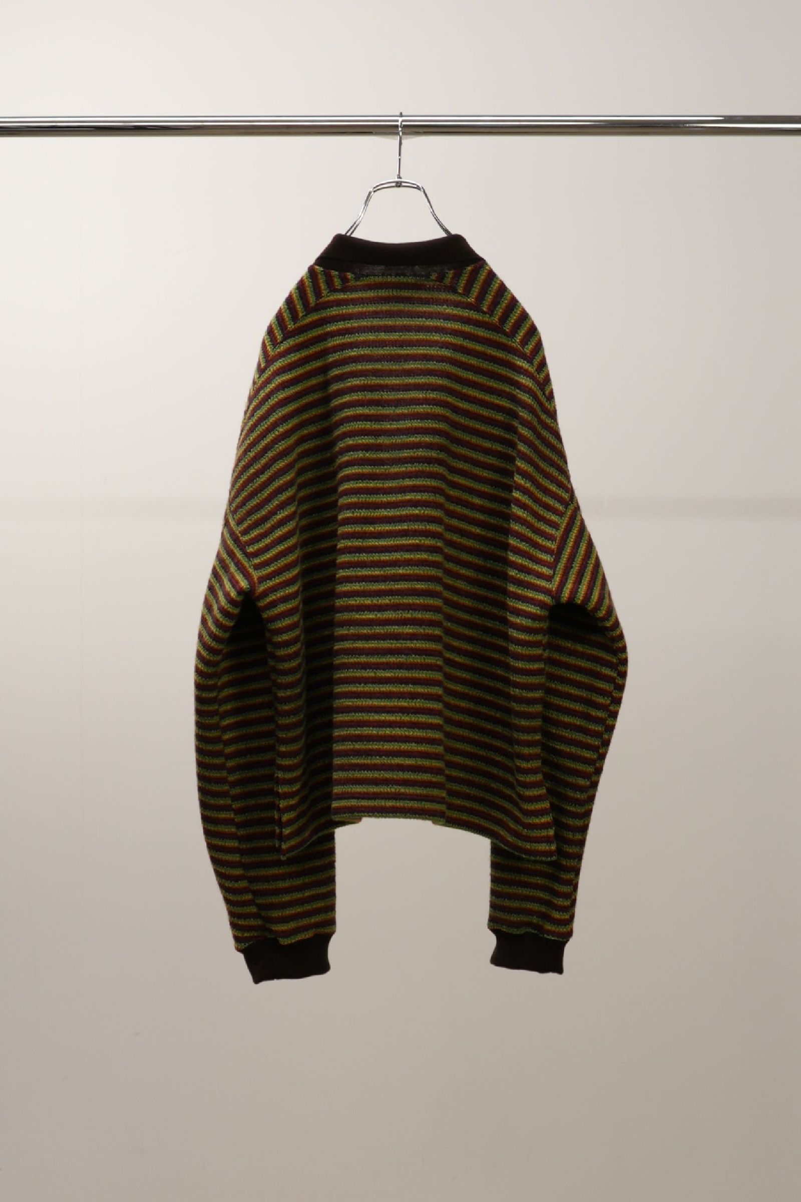 ANCELLM - WOOL BORDER SKIPPER SHIRT | MULTI | スキッパーシャツ