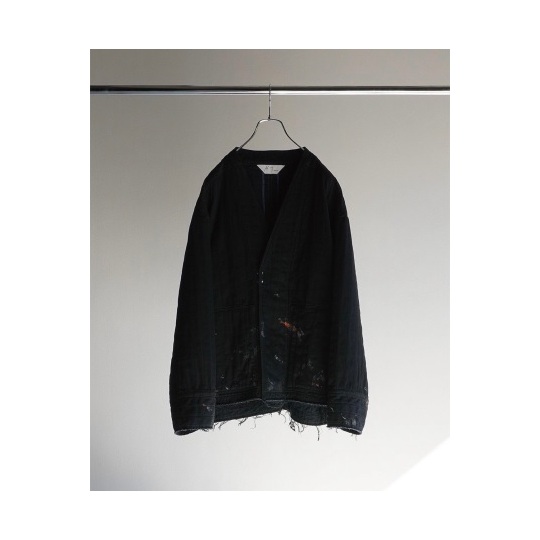 ANCELLM（アンセルム） PADDED QUILTING COLLARLESS JACKET （BLACK