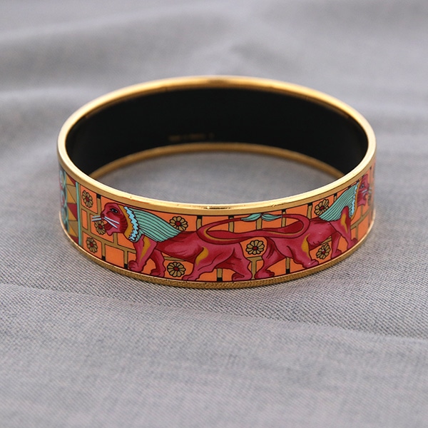 HERMES エルメス エマイユ GM バングル 中古(オレンジ): VINTAGE