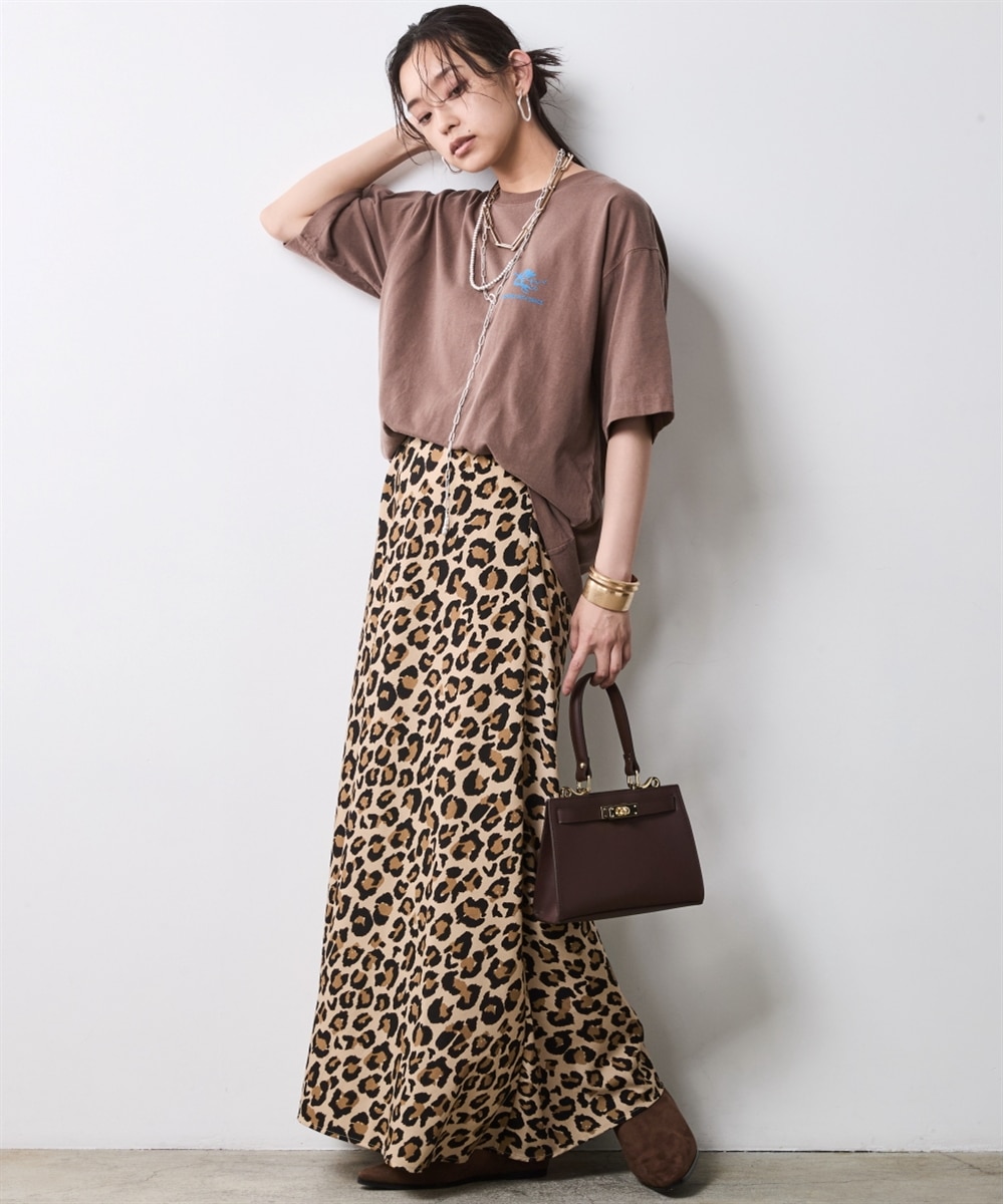 レオパード柄ナローマキシスカート＜大きいサイズ有＞シックスタイル