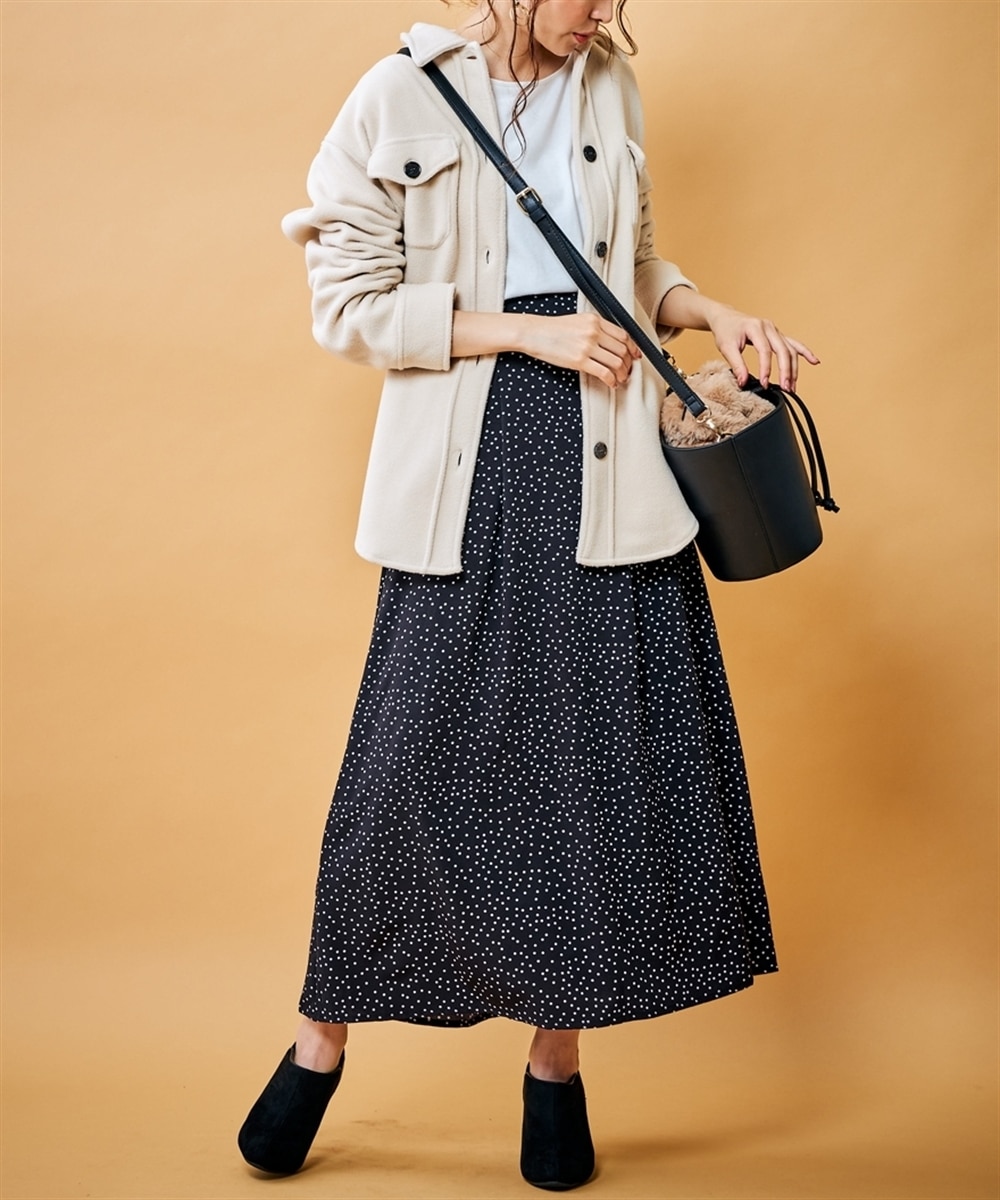 すっきりAライン◎ドット柄マキシ丈スカート 通販【ニッセン】