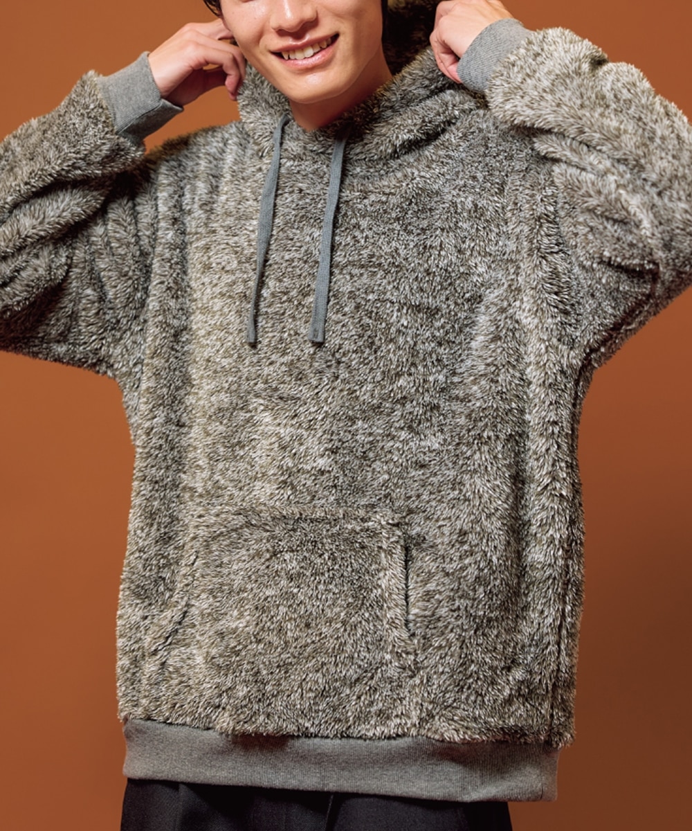 ふわもこボアフリースプルパーカー【3L以上お腹ゆったり】 通販