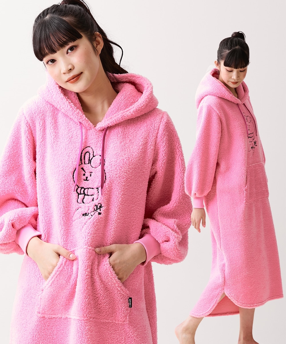 WEB限定】BT21 ふわぬくボアフリースアップリケ刺しゅうフード付き