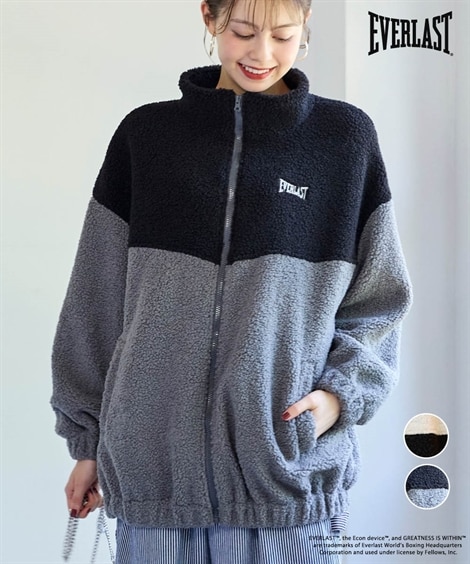 大きいサイズ 配色切替ボアブルゾン（エバーラスト） 通販【ニッセン】