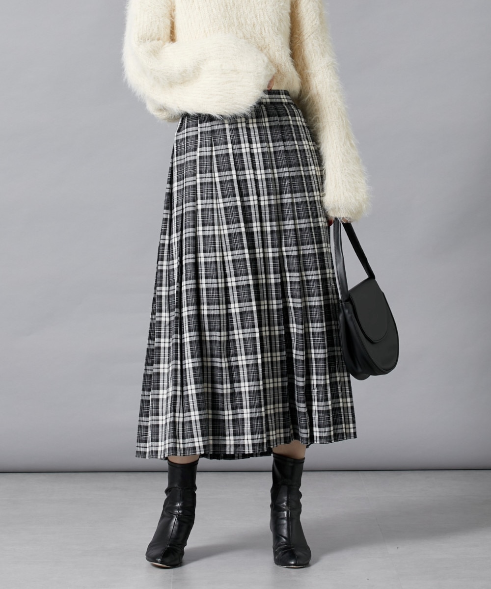 プリーツチェックスカート 通販【ニッセン】