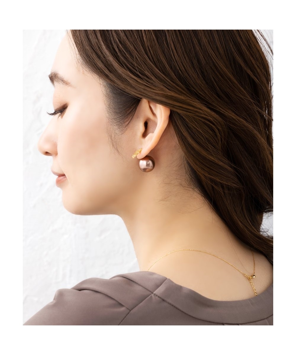 Creamdot.】両耳set♪大ぶりフェイクパールが艶めくピアスキャッチ