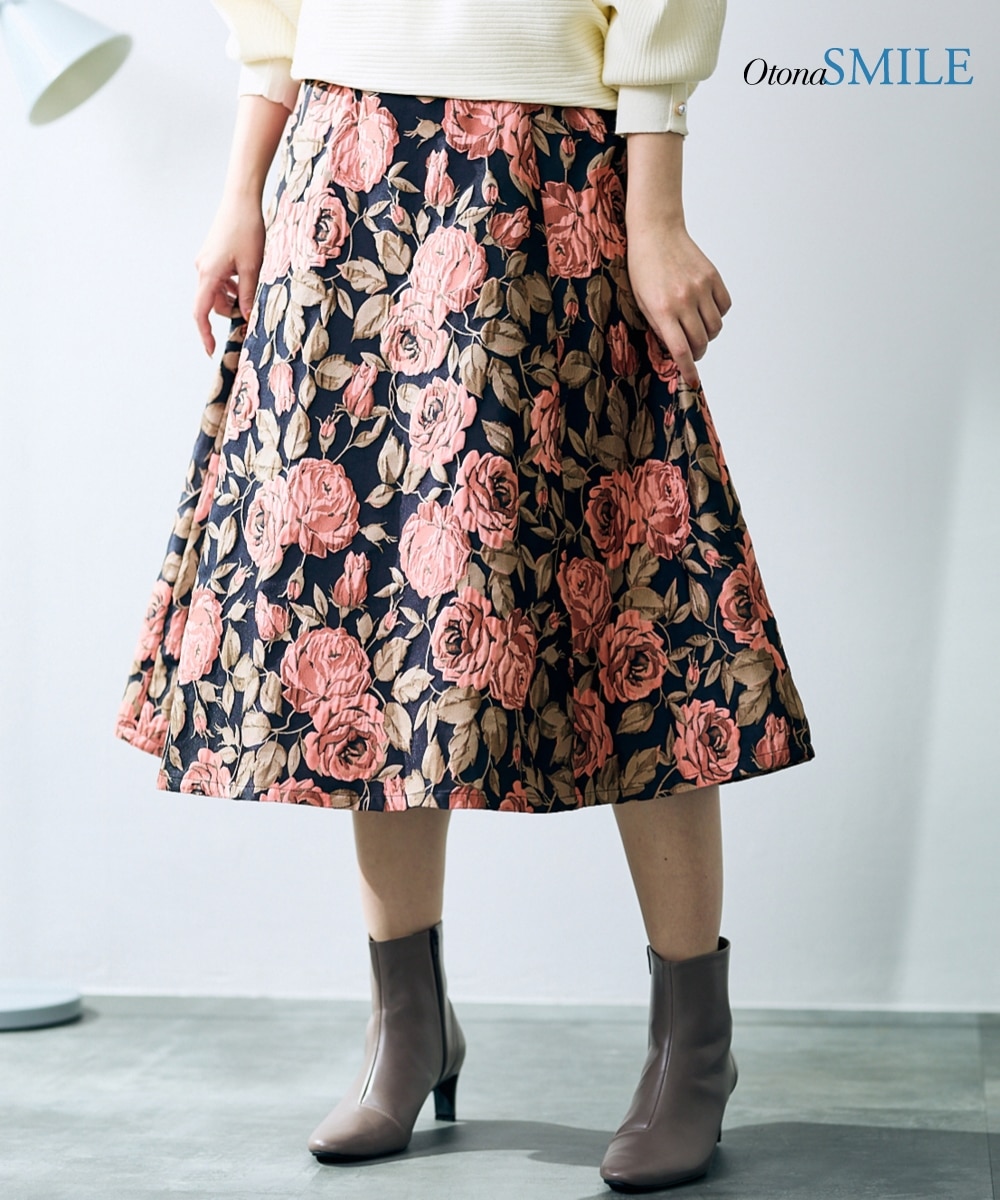大きいサイズ ゴブラン花柄スカート（OtonaSMILE） 通販【ニッセン】