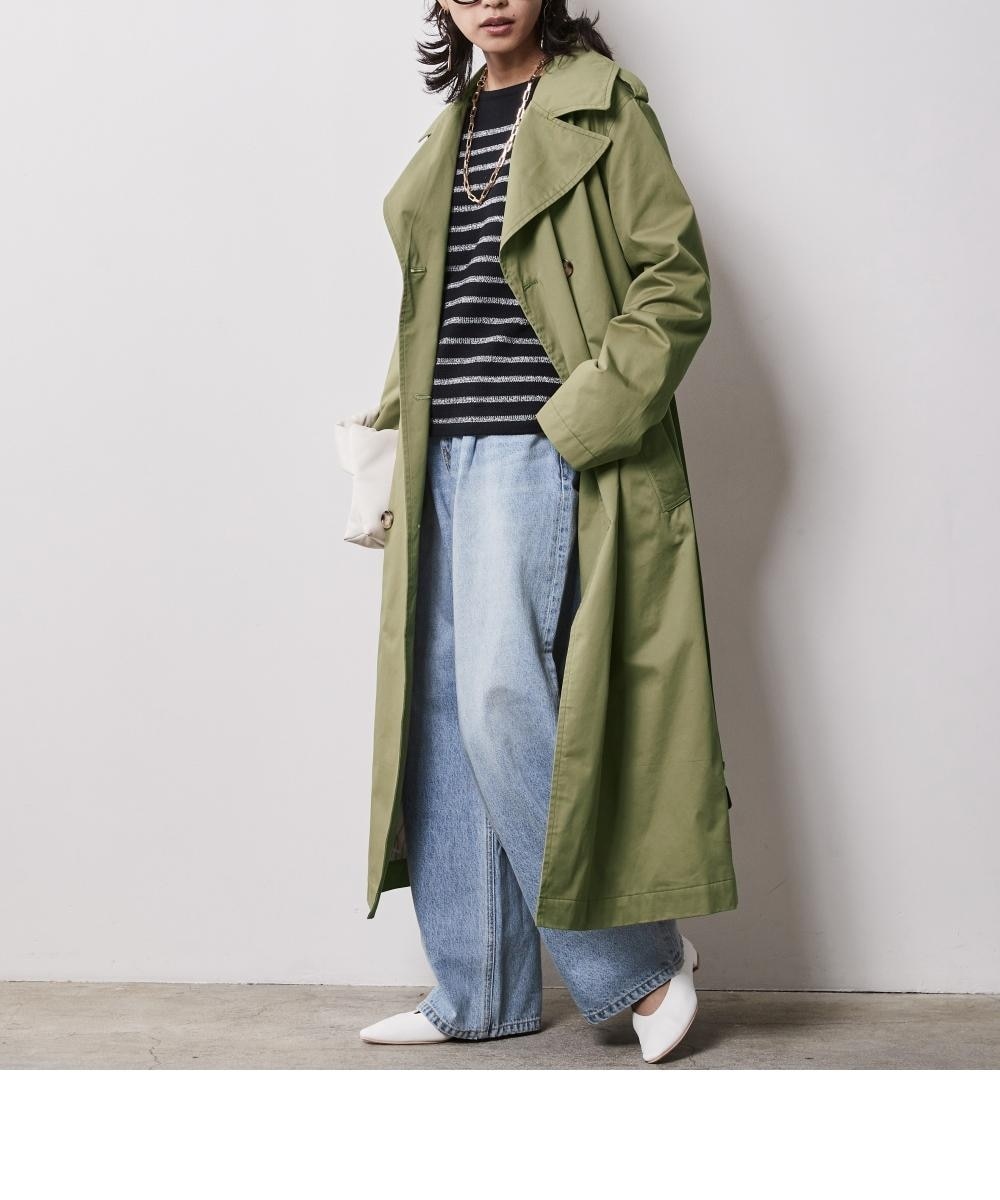大きいサイズ＞綿100％ロングトレンチコート シックスタイル 通販