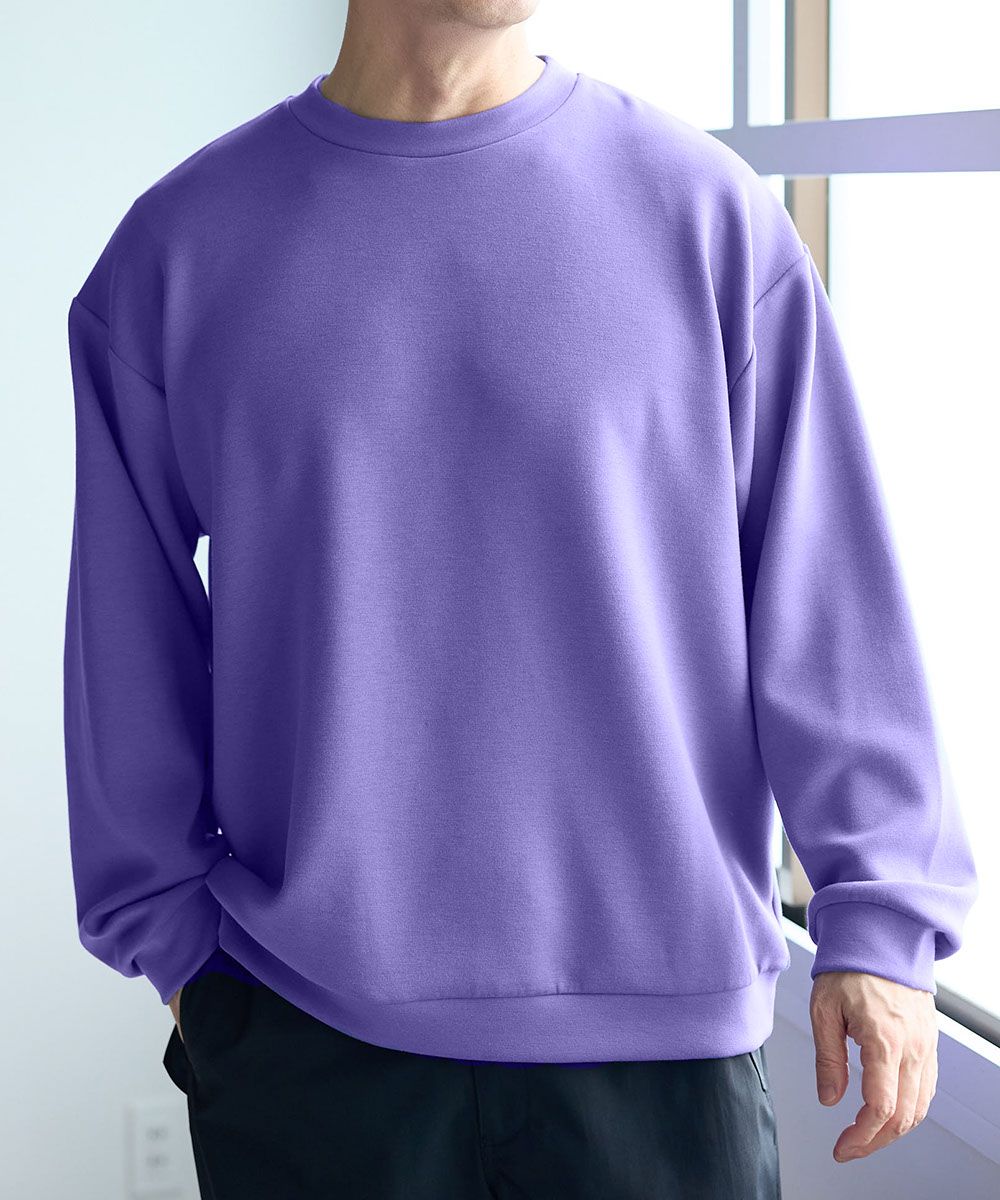 ダブルフェイスオーバーサイズクルーネックトレーナー【大きいサイズ有