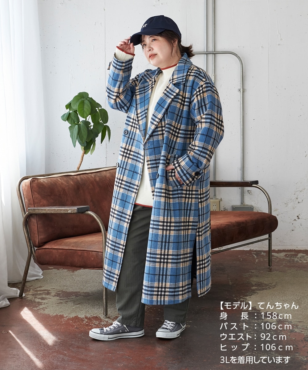 大きいサイズ サイドスリットチェスターコート 通販【ニッセン】