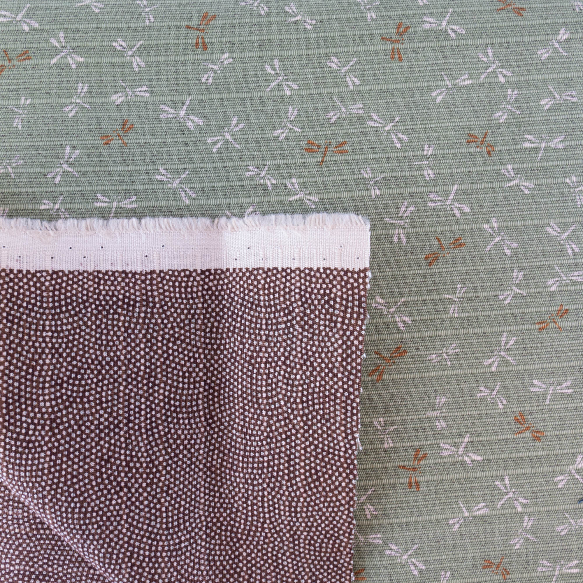 Double-Sided Cotton Dobby Fabric - Green/Brown (SDS3523) – Snuggly