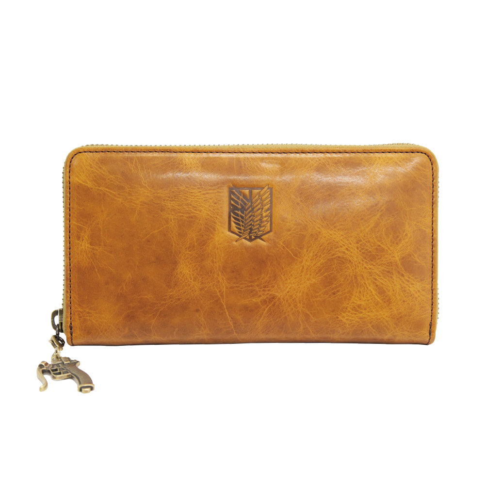 進撃の巨人 The Final Season レザーラウンドウォレット キャメル 特典