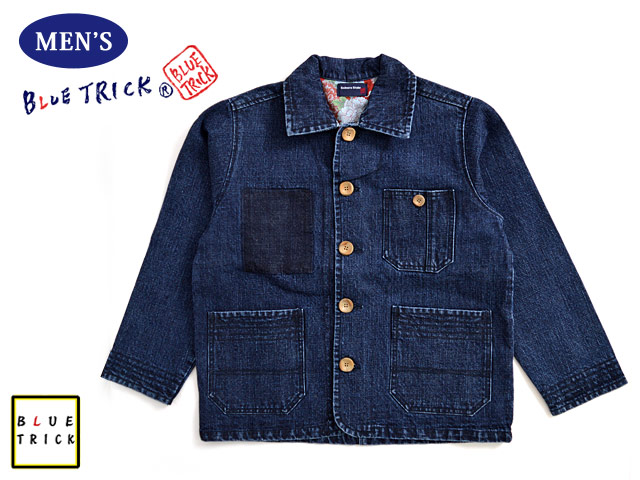 ちりめん使いデニムカバーオールジャケット◇ブルートリック｜アウター