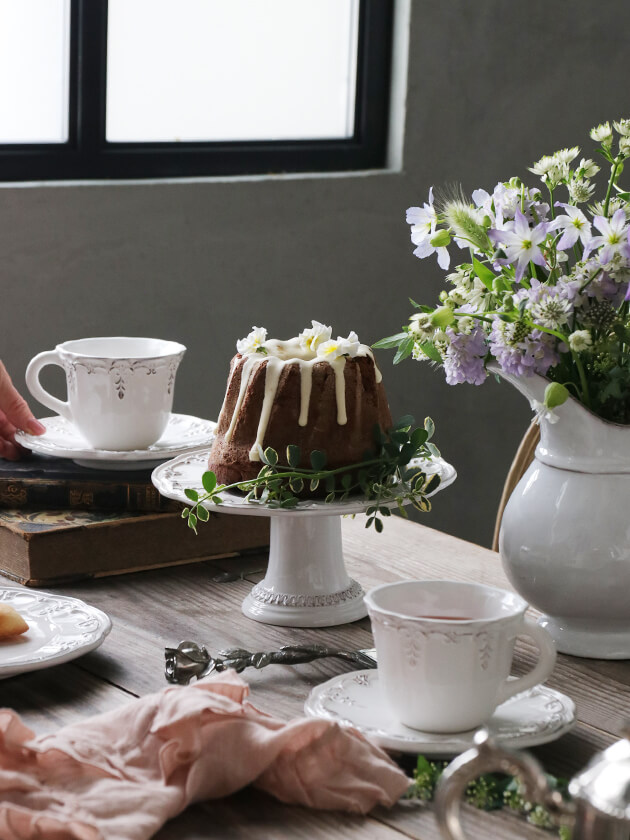 ELIOS BAROCCOケーキスタンド21cmホワイト