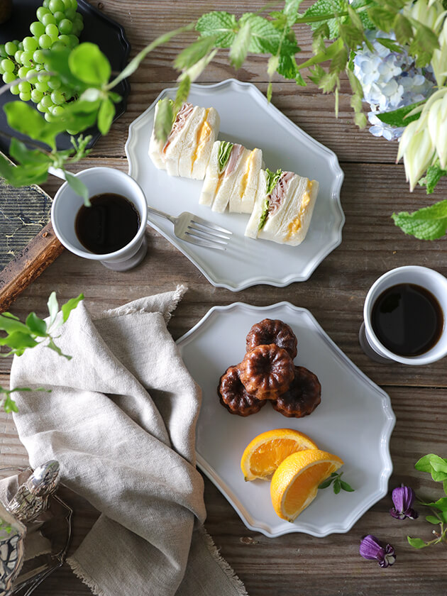 プレートRillaホワイト 23 x 17 陶器 お皿 日本製 和洋 サラグレース