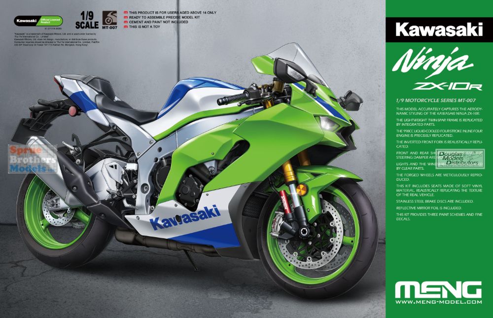 MNGMT007 1:9 Meng Kawasaki Ninja ZX-10R Motorcycle - Sprue